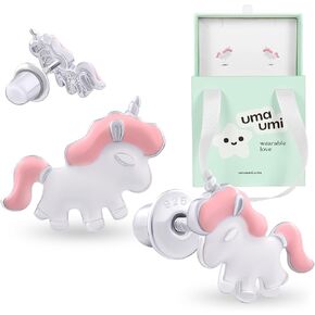 925 Sterling Silver Unicorn Pink Stud Earrings for Girls Hypoallergenic Safety Screw Back Rhodium Plated - Unicorn Pink Gifts Earrings for Baby Toddlers Little Teens Kids Jewelry