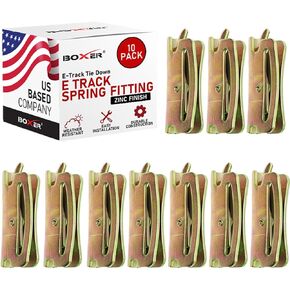 BoxerTool 10 Pack Loose E-Track Spring Fitting 5,000lbs Heavy Duty Steel Fitting Inserts Into E Tracks - Commercial Grade - Tie Down Straps - Trucks, Trailer, Garage, Logistic Straps