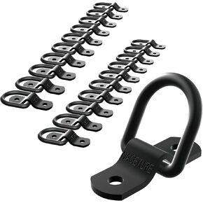 Motorcycle Tie Down Anchor Hook Heavy Duty Alloy Steel 20 Pack - Dirt Bike Tie Down Strap Rings Accessories for Truck, Camper, Trailer, Truck Bed Tie Down Anchors (Black 20 Pack)