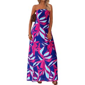 Mascomoda Tube Tube Broom Top Dress for Women 2025 Summer Beach Long Maxi Dresses Smocked Boho Floral Floring Resort Sundress