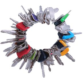 60PCS No-Duplicate Heavy Equipment Keys Master Set, Cat Key Set, Construction Ignition Key for CAT JLG Case JD Hyster