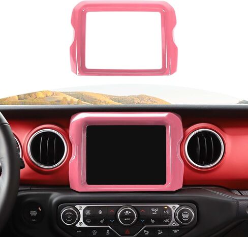 RT-TCZ for Jeep JL Center Console Radio Display Panel Trim Cover for Jeep Wrangler JL JLU Gladiator JT 2018-2023 Pink Interior Accessories 8.4 inch in Saudi Arabia