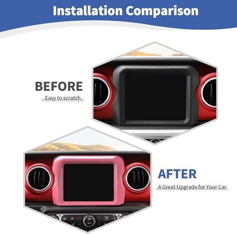 RT-TCZ for Jeep JL Center Console Radio Display Panel Trim Cover for Jeep Wrangler JL JLU Gladiator JT 2018-2023 Pink Interior Accessories 8.4 inch in Saudi Arabia