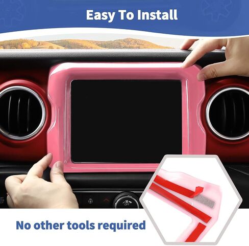 RT-TCZ for Jeep JL Center Console Radio Display Panel Trim Cover for Jeep Wrangler JL JLU Gladiator JT 2018-2023 Pink Interior Accessories 8.4 inch in Saudi Arabia