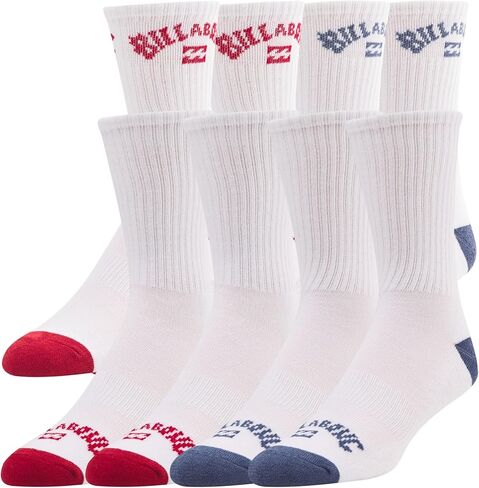 Billabong Mens Socks 8 Pairs Crew Socks for Men Mensium Athletic Shoe Size 8-12 in Saudi Arabia