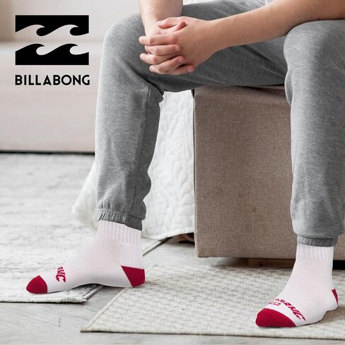Billabong Mens Socks 8 Pairs Crew Socks for Men Mensium Athletic Shoe Size 8-12 in Saudi Arabia