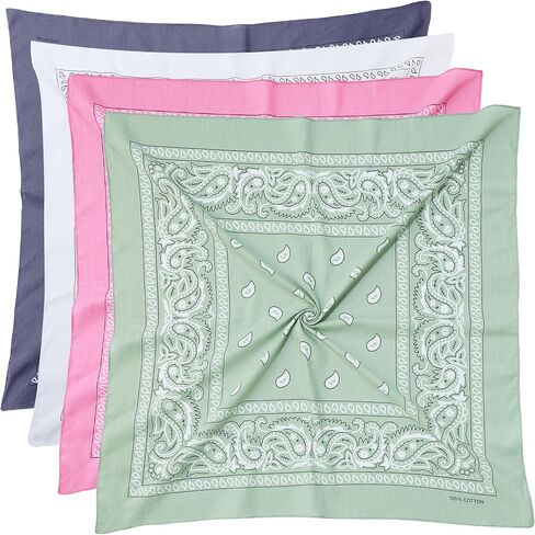 100% Cotton 27'' x 27'' Large Bandanas for Men & Women, Multi-Purpose Bandana Headbands, Square Head Scarf, Neutral Color in Saudi Arabia