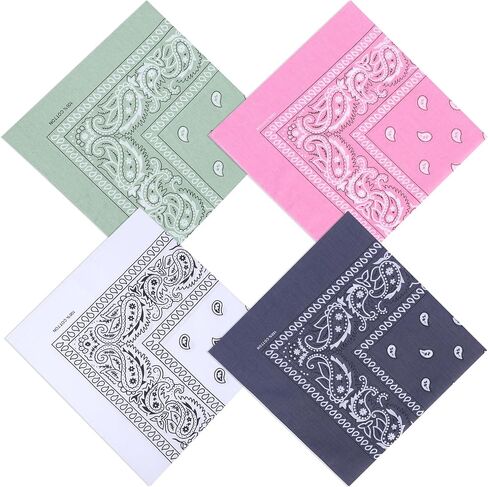 100% Cotton 27'' x 27'' Large Bandanas for Men & Women, Multi-Purpose Bandana Headbands, Square Head Scarf, Neutral Color in Saudi Arabia