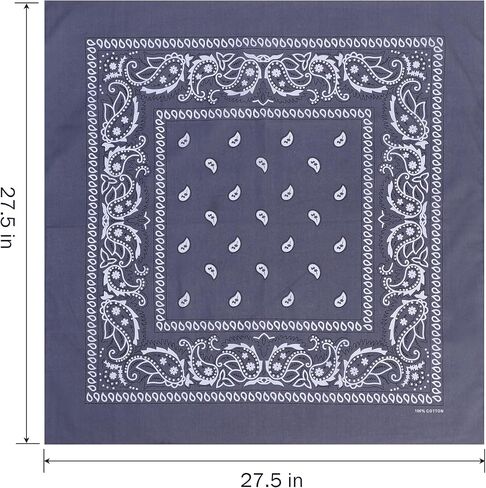 100% Cotton 27'' x 27'' Large Bandanas for Men & Women, Multi-Purpose Bandana Headbands, Square Head Scarf, Neutral Color in Saudi Arabia
