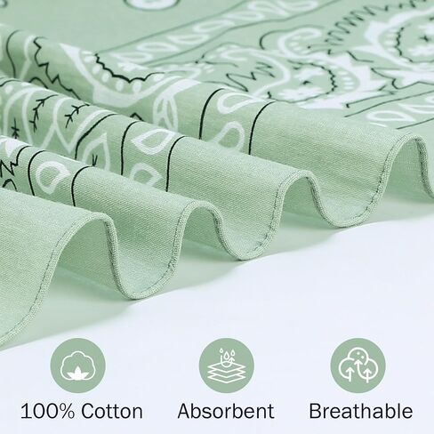 100% Cotton 27'' x 27'' Large Bandanas for Men & Women, Multi-Purpose Bandana Headbands, Square Head Scarf, Neutral Color in Saudi Arabia