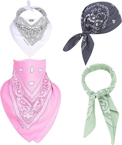 100% Cotton 27'' x 27'' Large Bandanas for Men & Women, Multi-Purpose Bandana Headbands, Square Head Scarf, Neutral Color in Saudi Arabia