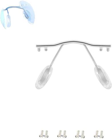 Glasses Nose Pads Arm Frameless Metal Eyeglasses Nose Bridge Glasses Parts Replacement Repair Kits(Black) in Kuwait