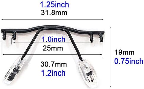 Glasses Nose Pads Arm Frameless Metal Eyeglasses Nose Bridge Glasses Parts Replacement Repair Kits(Black) in Kuwait