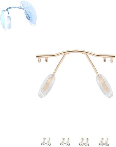 Glasses Nose Pads Arm Frameless Metal Eyeglasses Nose Bridge Glasses Parts Replacement Repair Kits(Black) in Kuwait