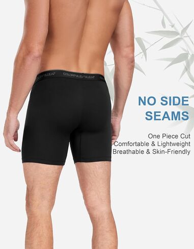 COLORFULLEAF Men's Underwear Boxer Briefs Rayon Made From Bamboo Underwear for Men Suport Pouch With Open Fly in Kuwait