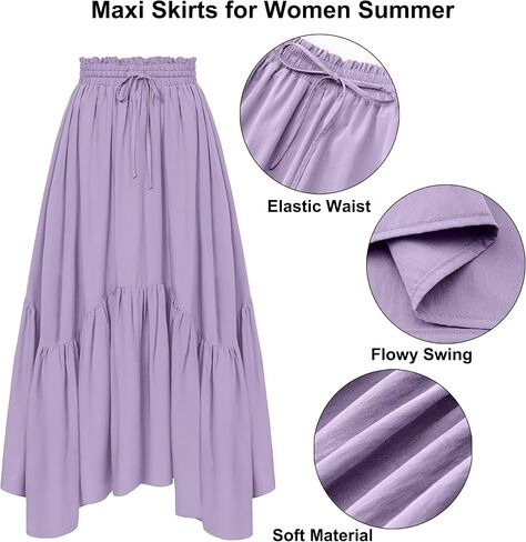 TCHH-DayUp Maxi Skirts for Women Long Flowy Skirts Summer High Waisted Skirts for Women in Saudi Arabia