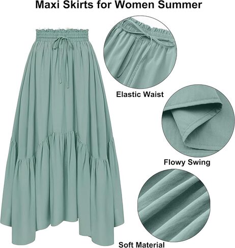 TCHH-DayUp Maxi Skirts for Women Long Flowy Skirts Summer High Waisted Skirts for Women in Saudi Arabia
