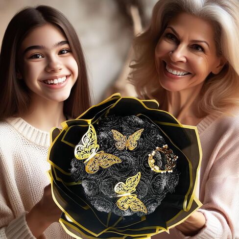 DIY Glitter Roses: باقة الاصطناعية من باقة الزهور المزيفة اللامعة ، مثالية لهدية يوم الأم ، الذكرى السنوية ， حفلات الزفاف - 25 الورد (الوردي) in Saudi Arabia