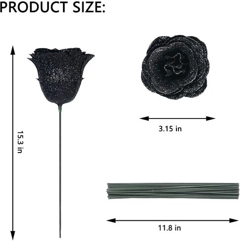 DIY Glitter Roses: باقة الاصطناعية من باقة الزهور المزيفة اللامعة ، مثالية لهدية يوم الأم ، الذكرى السنوية ， حفلات الزفاف - 25 الورد (الوردي) in Saudi Arabia