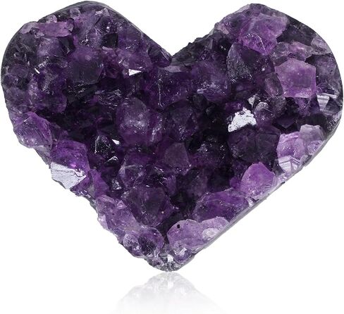 Marrywindix Amethyst Haling Crystal Natural Amethyst Heart Love Rock Raw Stone Purple Natural Rock Protection Crystals Cluster Palm Worry Stone Chakra Reiki Balancing Room Decor (Purple) (Purple) in Saudi Arabia