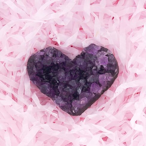 Marrywindix Amethyst Haling Crystal Natural Amethyst Heart Love Rock Raw Stone Purple Natural Rock Protection Crystals Cluster Palm Worry Stone Chakra Reiki Balancing Room Decor (Purple) (Purple) in Saudi Arabia