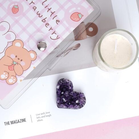 Marrywindix Amethyst Haling Crystal Natural Amethyst Heart Love Rock Raw Stone Purple Natural Rock Protection Crystals Cluster Palm Worry Stone Chakra Reiki Balancing Room Decor (Purple) (Purple) in Saudi Arabia