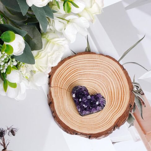Marrywindix Amethyst Haling Crystal Natural Amethyst Heart Love Rock Raw Stone Purple Natural Rock Protection Crystals Cluster Palm Worry Stone Chakra Reiki Balancing Room Decor (Purple) (Purple) in Saudi Arabia