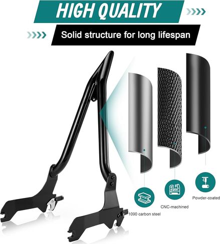 MoKitDora Sissy Bar 26" Passenger Meathook Backrest for Harley 2018-UP Softail Low Rider Sport Glide FLSB FXLR FXLRS FXLRST FXRST, Black in Saudi Arabia