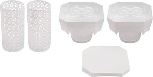 2 Pack Wedding Roman Column, 35" Tall Roman Pillars Plastic Flower Pot Columns Pedstal Stand Wedding Road Lead Decorations, Bearing About 110.23lbs Each, White in Saudi Arabia