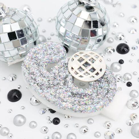 Birthday Candles, Number 6 Candle for Birthday Cake, Birthday Candles with Holographic Colored Disco Ball, 3.15" Large 6 Birthday Candle for Disco Themed Party Decoration in Saudi Arabia