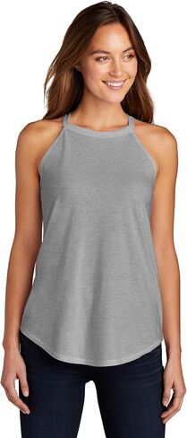 Fluffy Unicorn Ladies Perfect Tri Blend Summer Workout or Yoga Rocker Tank Top in Saudi Arabia