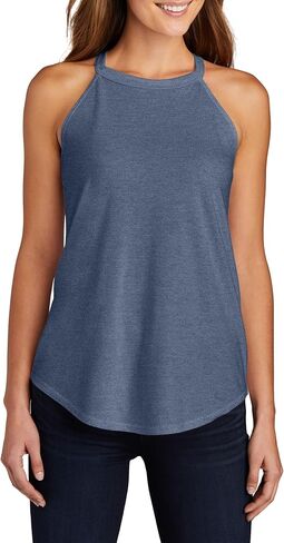 Fluffy Unicorn Ladies Perfect Tri Blend Summer Workout or Yoga Rocker Tank Top in Saudi Arabia