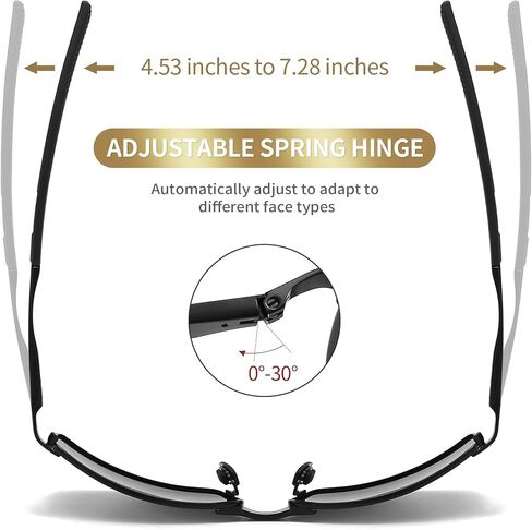 SUNGAIT Ultra-Lightweight Polarized Sunglasses Men for Driving Fishing Golf, Rectangular Metal Frame with Spring Hinge in Kuwait
