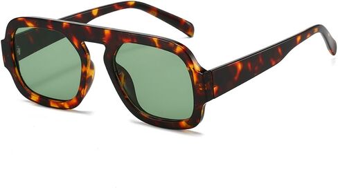 Retro 70s Square Aviator Sunglasses for Women Men Trendy Style Flat Frame Vintage Square Shades in Saudi Arabia