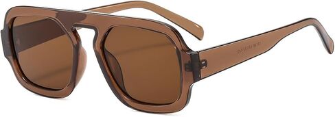 Retro 70s Square Aviator Sunglasses for Women Men Trendy Style Flat Frame Vintage Square Shades in Saudi Arabia