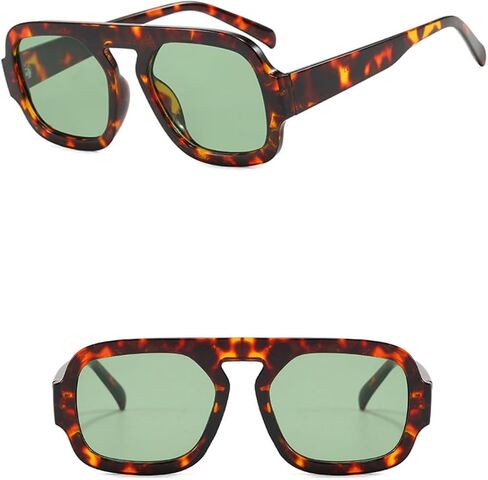Retro 70s Square Aviator Sunglasses for Women Men Trendy Style Flat Frame Vintage Square Shades in Saudi Arabia