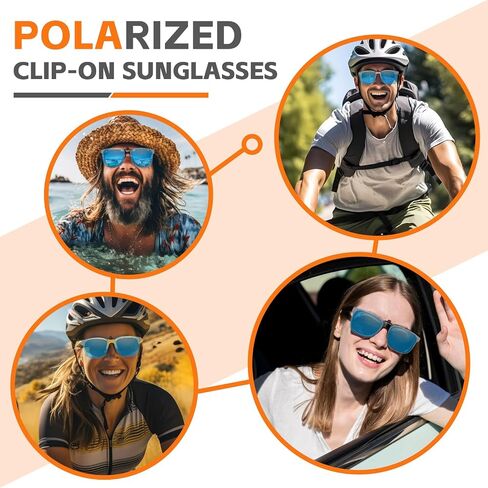 JO Polarized Clip-On Sunglasses UV400 Anti-Glare Lenses Laser Edge Design Unisex in Saudi Arabia