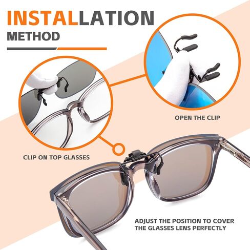JO Polarized Clip-On Sunglasses UV400 Anti-Glare Lenses Laser Edge Design Unisex in Saudi Arabia