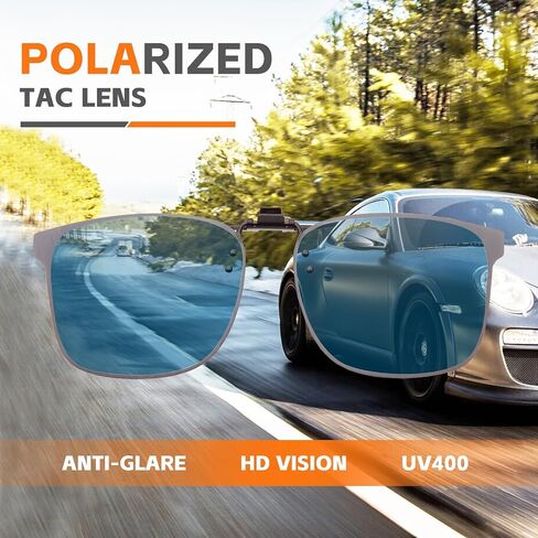 JO Polarized Clip-On Sunglasses UV400 Anti-Glare Lenses Laser Edge Design Unisex in Saudi Arabia