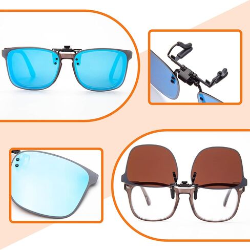 JO Polarized Clip-On Sunglasses UV400 Anti-Glare Lenses Laser Edge Design Unisex in Saudi Arabia
