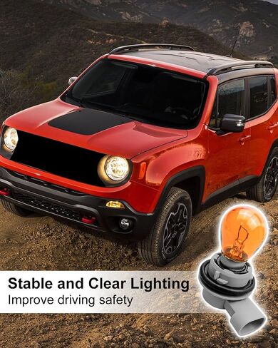 Front DRL Daytime Running Light, Turn Signal Lamp Bulb Fit for Jeep Renegade 2014 2015 2016 2017 2018 2019 2020, with Front Running Lights Socket Holder in Kuwait