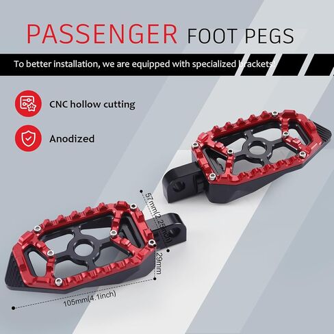 For Harley Touring Floorboards MX Footboards with Gear Brake arm Shifter Levers 2014-2024 (Black+Red) in Saudi Arabia