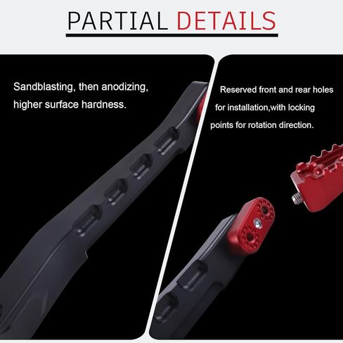For Harley Touring Floorboards MX Footboards with Gear Brake arm Shifter Levers 2014-2024 (Black+Red) in Saudi Arabia
