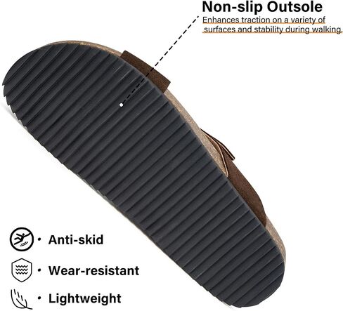 Intini Women's Cork Footbed Sandals with Arch Support Suede Leather Flat Slides Sandals Comfort Open Toe Slip On Shoes for Outdoor Summer Adjustable Buckle & Crisscross Band in Saudi Arabia