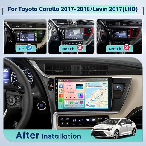 8 Core 2+64G Inefala for Toyota Corolla 2017-2018/Levin 2017(LHD) Android 13 Car Radio Stereo with Wireless Carplay Android Auto, 10.1" HD with GPS WiFi BT5.0 59UI EQ DSP Canbus Backup Camera MIC in Saudi Arabia