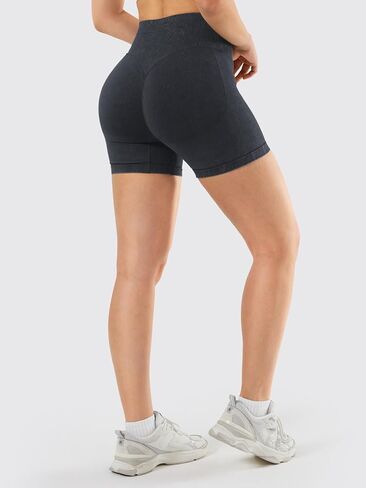 Yeoreo Women's Workout Gym Shorts 4.5 "Colinne Butt Lifting Hidden Scrunch Scrunch Seamless تأثير راكب الدراجة النارية in Saudi Arabia