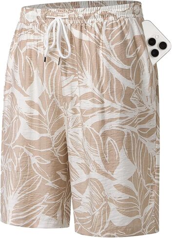 Hardaddy Men's Hawaiian Beach Shorts Lightweight Elastic Waist Lounge Pants for Travel & Sleep in Saudi Arabia