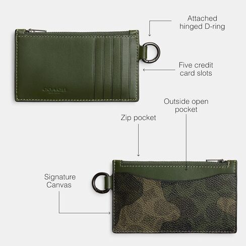 COACH Men's Zip Card Case in Signature Camo Print Billfold, One Size in Saudi Arabia