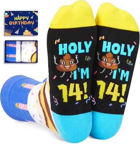 HAPPYPOP 13th Birthday Gifts Socks Ideas - Presents for 13 Year Old Teens, 13th Birthday Gifts for Boys Girls in Saudi Arabia