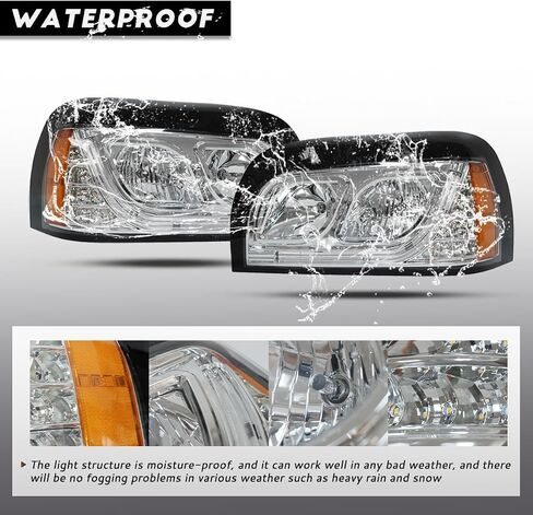 Headlights Compatible with Freightliner Century 2004-2015 Pair Set Front Headlamp DOT and SAE Approved (Chrome) in Saudi Arabia